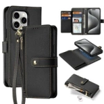 Etui skórzane Dux Ducis Lawa na iPhone 15 Pro Max - czarne