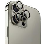 UNIQ Optix Aluminium Camera Lens Protector iPhone 16 Pro 6.3" / 16 Pro Max 6.9" titanium grey szkło na obiektyw aparatu z aplikatorem
