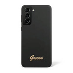 Guess Silicone Script Metal Logo - Etui Samsung Galaxy S23 (czarny)