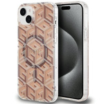 Oryginalne Etui GUESS Hardcase GUHMP15SHGCUSTGW do iPhone 15 (Kompatybilny z Magsafe / IML GCUBE / brązowy)