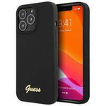 Guess GUHCP13XLSLMGBK iPhone 13 Pro Max 6.7" black/czarny hardcase Silicone Script Gold Logo