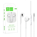 SŁUCHAWKI UNIWERSALNE DENMEN JACK 3,5 CALA BIAŁE DOUSZNE DR05