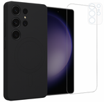 Etui do Samsung S24 Ultra czarne MagSafe + Szkło na ekran + Szkło na aparat