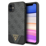 Guess nakładka do iPhone 11 GUHCN61PU4GHBK szara hard case 4G Triangle Collection