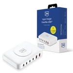 Ładowarka biurkowa 3mk Hyper Charger PowerMax 100W bezprzewodowa 4x USB-C 2x USB-A - biała