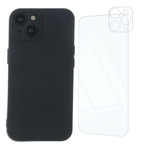 Etui do iPhone 15 Pro Max czarne + Szkło na ekran + Szkło na aparat