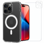 Etui do iPhone 15 Pro Max MagSafe + Szkło na ekran + Szkło na aparat