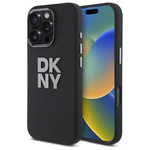 Oryginalne Etui IPHONE 16 PRO DKNY Hardcase Liquid Silicone Metal Logo (DKHCP16LSMCBSK) czarne