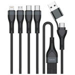 Kabel USB-C/USB-A 4smarts 4w1 1.2m        czarny