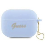 Guess GUAP2LSCHSB AirPods Pro 2 cover niebieski/blue Silicone Charm Heart Collection