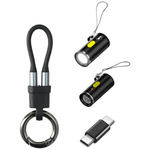 Zestaw akcesoriów 4w1 4smarts Explorer kabel brelok USB-C, adapter USB-C do USB-C, zapalniczka USB-C, latarka USB-C, czarny