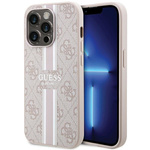 Guess nakładka do iPhone 15 Pro 6,1" GUHMP15XP4RPSP HC MAGSAFE 4G PRINTED STRIPES różowa
