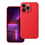 Futerał SILICONE MAG COVER (big hole) kompatybilny z MagSafe do IPHONE 17 Pro Max czerwony