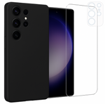 Etui do Samsung S24 Ultra czarne + Szkło na ekran + szkło na aparat