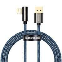 Baseus Legend kątowy nylonowy kabel przewód USB - Lightning dla graczy 2.4A 1m niebieski (CACS000003)
