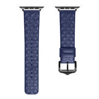 Dux Ducis Strap skórzany pasek do Watch 7 / 6 / 5 / 4 / 3 / 2 / SE (45 / 44 / 42mm) opaska bransoleta bransoletka z naturalnej skóry niebieski (Enland Version)