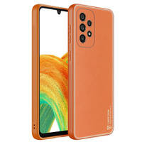 Dux Ducis Yolo eleganckie etui pokrowiec ze skóry ekologicznej Samsung Galaxy A33 5G pomarańczowy