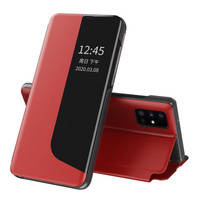 Eco Leather View Case elegancki futerał etui z klapką i funkcją podstawki Huawei Y6p / Honor 9A czerwony