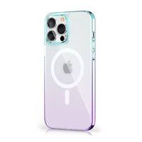 Kingxbar PQY Gradient Series magnetyczne etui do iPhone 13 obudowa pokrowiec fioletowo-niebieski (kompatybilne z MagSafe)