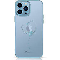 Kingxbar Wish Series etui ozdobione oryginalnymi Kryształami Swarovskiego iPhone 13 Pro Max niebieski