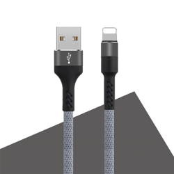 Maxlife kabel MXUC-01 USB - Lightning 1,0 m 2A szary nylonowy