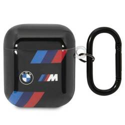 Oryginalne Etui APPLE AIRPODS BMW Tricolor Stripes (BMA222SOTK) czarne
