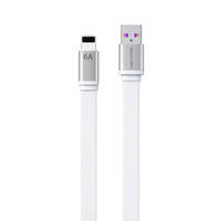 WK Design King Kong 2nd Gen series płaski kabel USB - Lightning do szybkiego ładowania / transmisji danych 6A 1,3m biały (WDC-156)