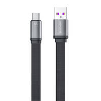 WK Design King Kong 2nd Gen series płaski kabel USB - USB Typ C do szybkiego ładowania / transmisji danych 6A 1,3m czarny (WDC-156)