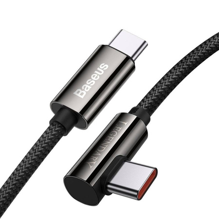 Baseus Legend kątowy kabel szybkie ładowanie USB Typ C - USB Typ C 100W 5A 1m czarny (CATCS-01)