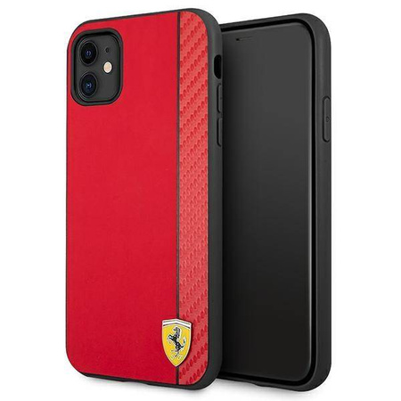 Ferrari FESAXHCN61RE iPhone 11 6,1" czerwony/red hardcase On Track Carbon Stripe