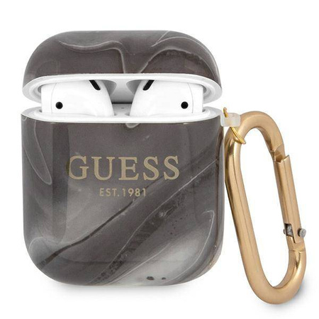 Guess GUA2UNMK AirPods cover czarny/black Marble Collection