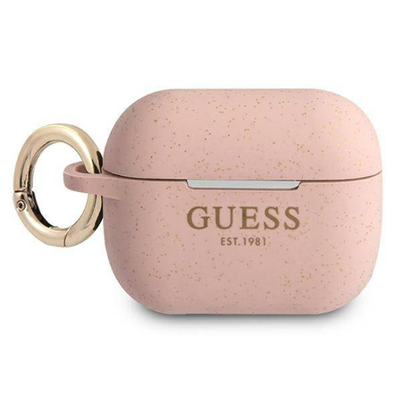 Guess GUAPSGGEP AirPods Pro cover różowy/pink Silicone Glitter