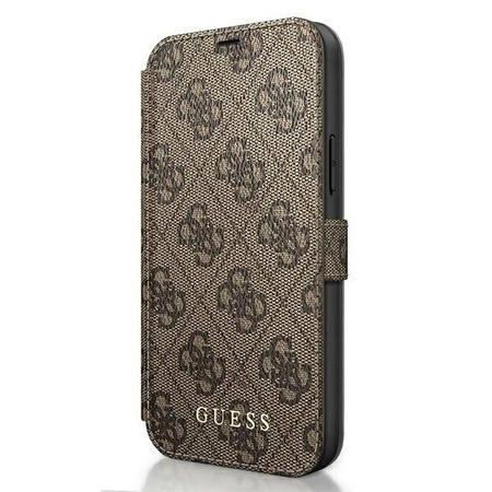 Guess GUFLBKSP12S4GB iPhone 12 mini brązowy/brown book 4G Charms Collection