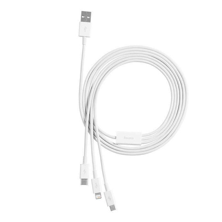 Kabel szybkiego ładowania  Baseus Superior Data USB do M+L+C 3.5A 1M(White)