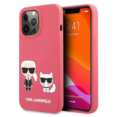 Karl Lagerfeld KLHCP13LSSKCP iPhone 13 Pro / 13 6,1" hardcase różowy/pink Silicone Karl & Choupette