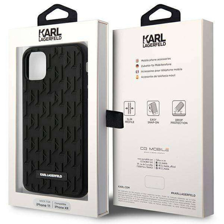 Oryginalne Etui IPHONE 11 Karl Lagerfeld Hardcase 3D Monogram (KLHCN61RUPKLPK) czarne