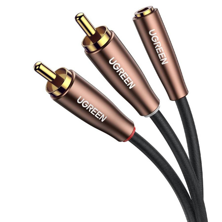 Ugreen kabel przewód audio 3,5 mm mini jack (żeński) - 2RCA (męski) 5m brązowy (AV198 60988)