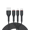 Kabel 3w1 3.1A 1,2m USB - Lightning + USB-C + Micro USB Jellico MT-13 czarny