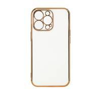 Білий гелевий чохол Lighting Color Case для iPhone 12 Pro із золотою рамкою