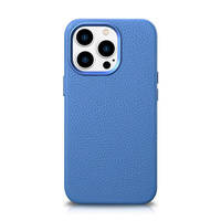 Шкіряний чохол iCarer Litchi Premium Leather Case iPhone 14 Pro Max Magnetic with MagSafe Light Blue (WMI14220712-LB)