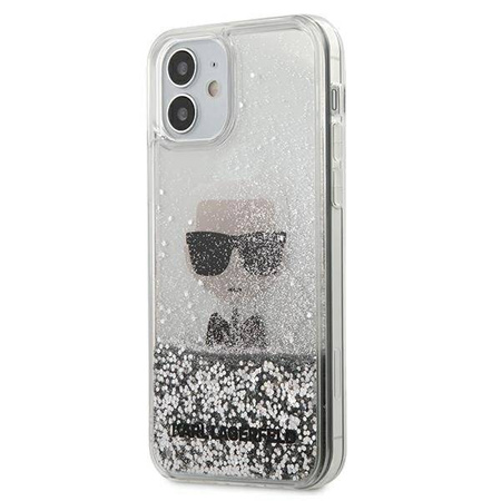 Karl Lagerfeld KLHCP12SGLIKSL iPhone 12 mini srebrny/silver hardcase Ikonik Liquid Glitter
