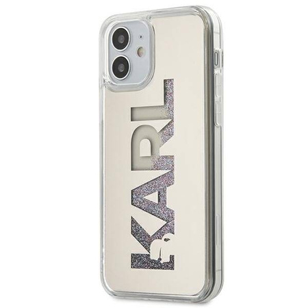 Karl Lagerfeld KLHCP12SKLMLGR iPhone 12 mini srebrny/silver hardcase Mirror Liquid Glitter Karl