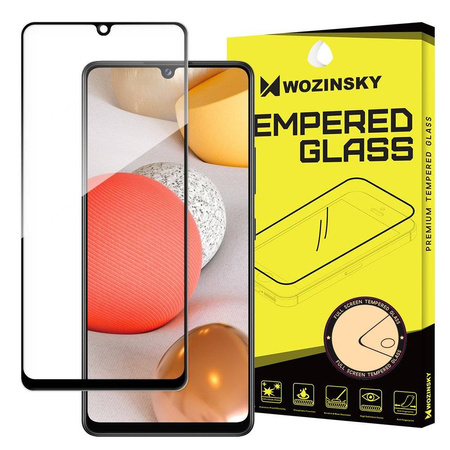 Wozinsky super wytrzymałe szkło hartowane Full Glue na cały ekran z ramką Case Friendly Samsung Galaxy A42 5G czarny